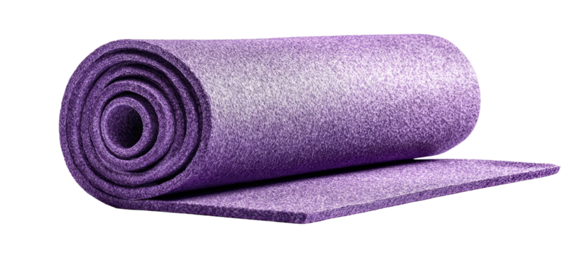 Rolled up purple fabric material