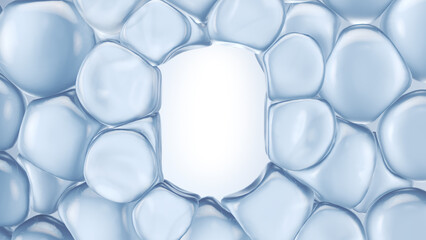 Cosmetic skin care oil sponge with a blank square for placing product packaging or logo 3d rendering.