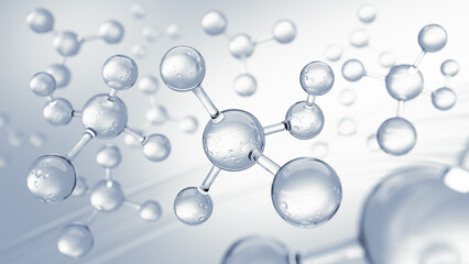 Molecular Structure Scientific research in molecular chemistry. 3D illustration.