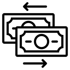 Transaction Icon in Line Style Suitable for Web, Apps, Presentation, or Printable Meanings