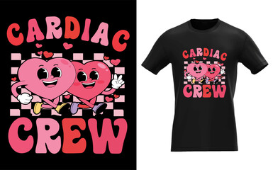 Cute valentine s day card design featuring a cardiology nurse and echo tech team celebrating love and heart health