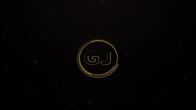 Elegant Gold Initials Logo Animation  GJ Monogram Reveal