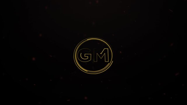 Elegant Gold Initials GM Logo Animation