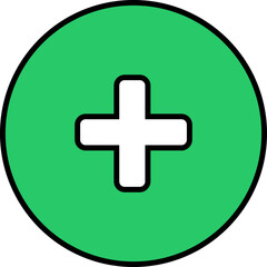 Obraz premium vector flat simple icon graphic plus