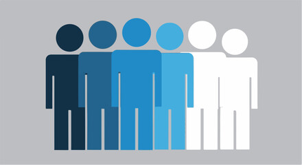 Gradient Crowd Illustration on Gray Background