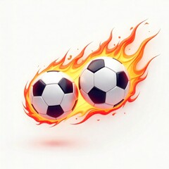 Soccer Ball with Flaming Trail Vector Icon on White Background
