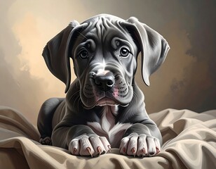 Cute puppy, digital art