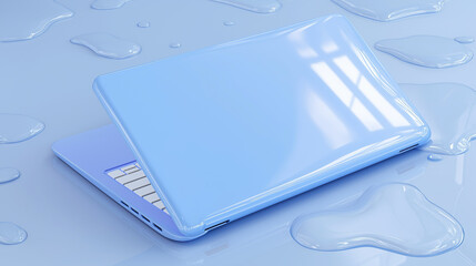 Smooth pastel blue laptop glossy candy keys modern