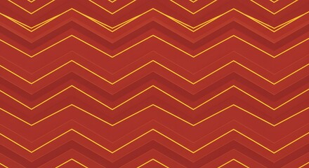 Stylish seamless yellow zig zag pattern on solid red backdrop, ideal for branding, posters, and textile printing.
