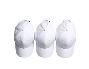  White Baseball Cap Template Flat-Lay, Isolated PNG