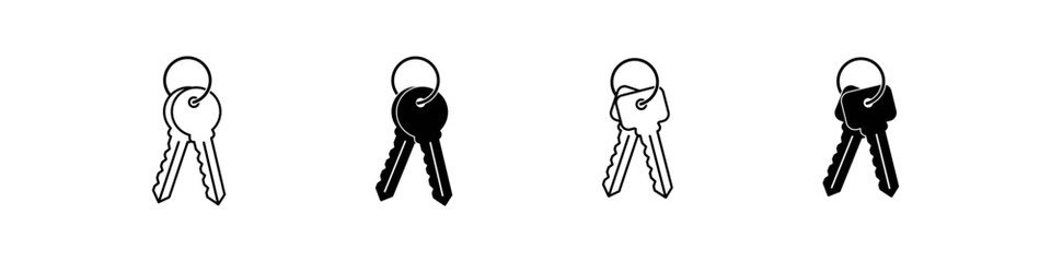 Key icon set. Isolated key vector set. Secure private sign. Lock key icon set.