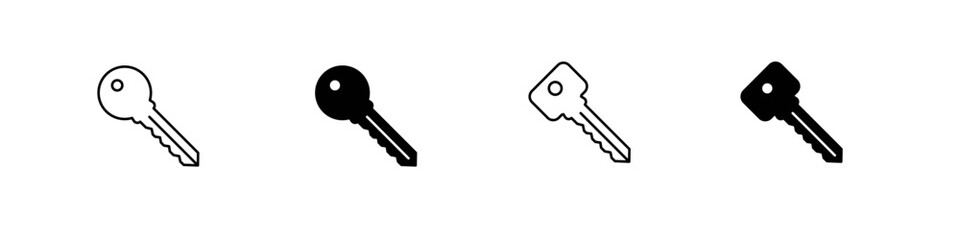 Key icon set. Isolated key vector set. Secure private sign. Lock key icon set.