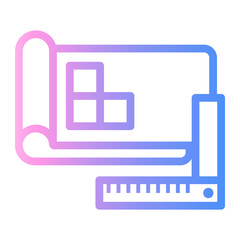 plan Line Gradient Icon