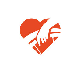 Wheelchair Logo, Hand on wheelchair's wheel, vector illustration logo