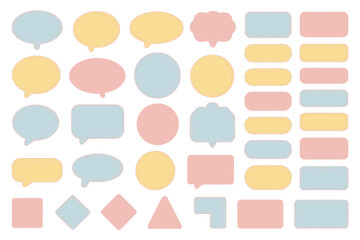 Collection of Pastel Speech Bubbles and Geometric Shapes for Creative Design Projects Presentation Resource