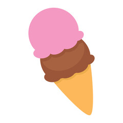 cone ice cream chocolate and strawberry