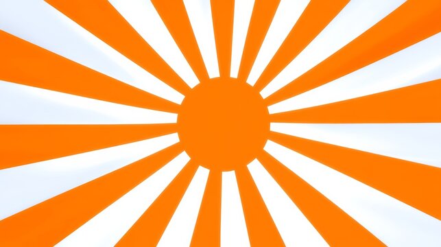 Sunburst of vibrant orange rays, echoing jubilation and renewal, akin to Setsubun's bean throwing, dispelling winter's nostalgia