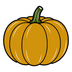 Orange Pumpkin with black stroke vector