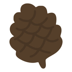 Pine cone minimalist flat design vector illustration