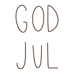 God jul traditional merry christmas lettering text design