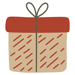 Christmas present gift box with bow