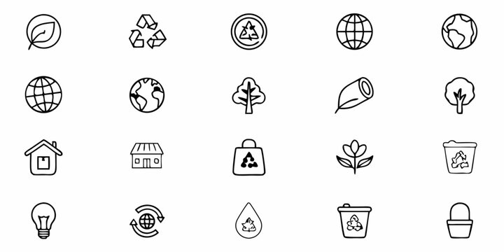 Inspiring eco-friendly icons for sustainability campaigns, green initiatives, and environmental awareness projects
