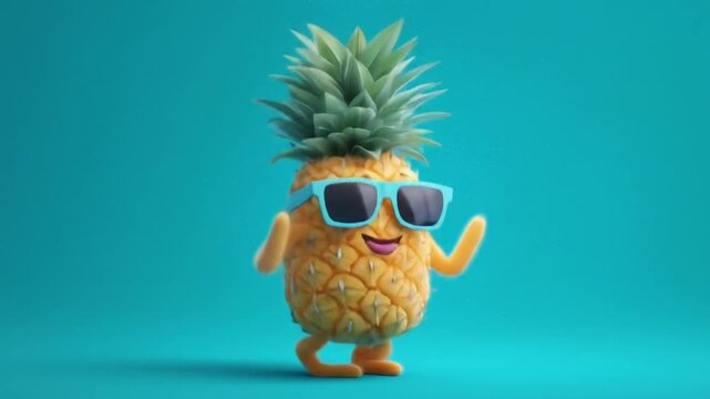 Funny pineapple character