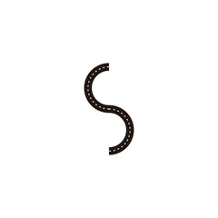 Letter S highway, curve geometric symbol simple logo vector