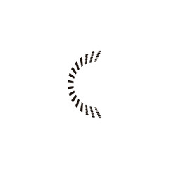 Letter C circular elements geometric symbol simple logo vector