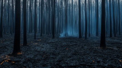 Naklejka premium Burned forest