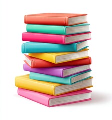 A vibrant stack of colorful books