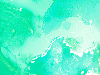 Mint Liquid Colors. 2019 Design Pattern. White