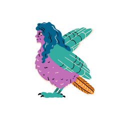 Mythological creature, ancient Greece, folklore. Fantasy monster. Harpy. Cartoon vector illustration.