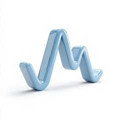 A light-blue, 3D-rendered wave-like graphic depicting a fluctuating trend, rendered against a stark white background