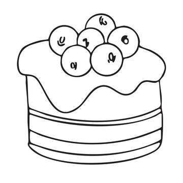Vector illustration of a cake with berries. Design element for packaging, holidays, decorations