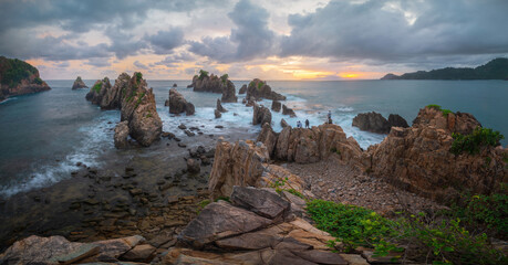 Shark tooth coral beach is located in Lampung Province, Indonesia