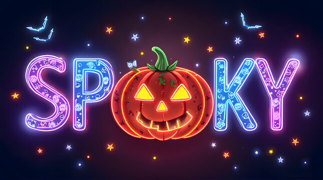 un and Creepy Halloween Celebration with Glowing Lights