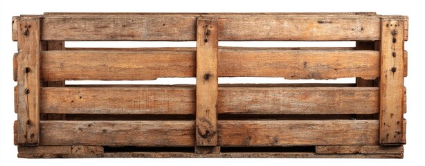 Rustic wooden crate with horizontal slats
