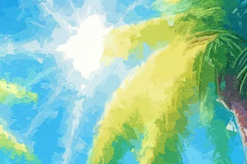 Fotobehang Goud Geel Various oil paintings, flowers, lakes, landscapes, butterflies, rabbits, spotted deer, roses, peonies, forests, marine life  © Zhang