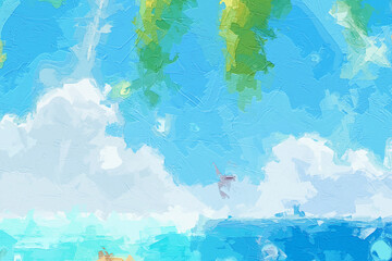 Various oil paintings, flowers, lakes, landscapes, butterflies, rabbits, spotted deer, roses, peonies, forests, marine life