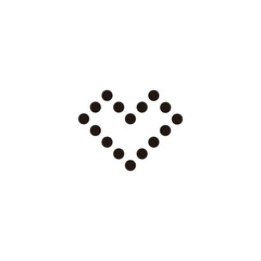 Heart, circles, square geometric simple symbol logo vector