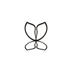 Butterfly geometric simple symbol logo vector