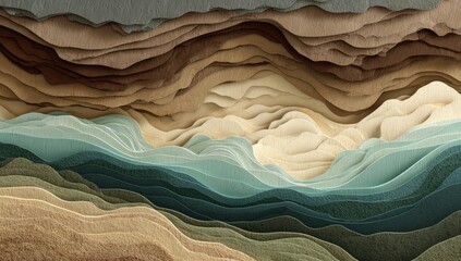 Layered landscape of layered hills