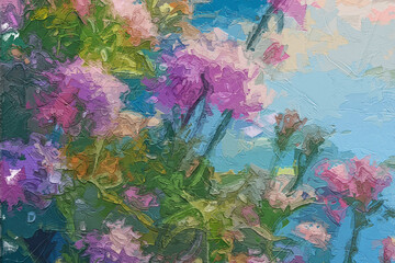 Various oil paintings, flowers, lakes, landscapes, butterflies, rabbits, spotted deer, roses, peonies, forests, marine life