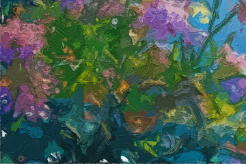 Various oil paintings, flowers, lakes, landscapes, butterflies, rabbits, spotted deer, roses, peonies, forests, marine life