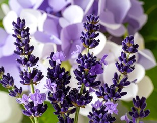 Close-up of purple and white flowers