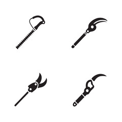 Full set of pole pruner solid icons