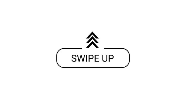 Swipe up icon. Scroll arrow up drag button up social media interface action icon. Motion graphic.