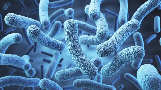 Lactobacillus bacteria, probiotic medical background 3d illustration.