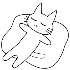 惰眠をむさぼる猫のイラスト